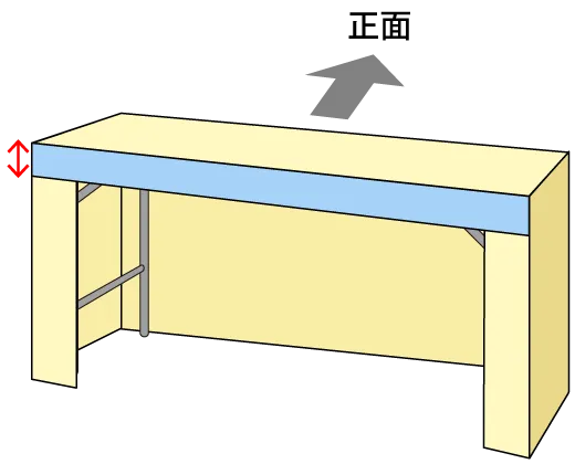 テーブルクロスの背面に垂らす長さの画像