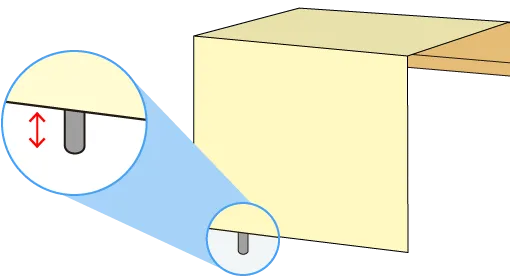 テーブルクロスと床の隙間の距離の画像