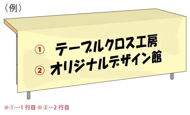 テーブルクロスの文字入れの画像