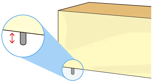 テーブルクロスと床の隙間の距離の画像