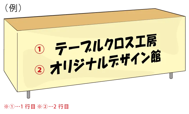 テーブルクロスの文字入れの画像